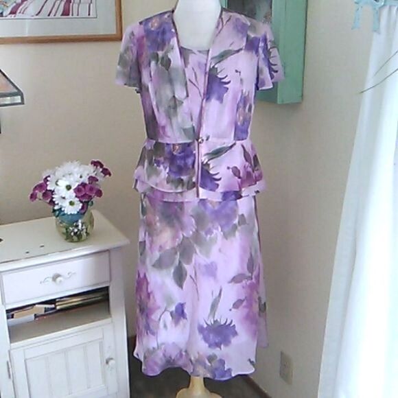 Vintage Studio I Lilac Floral Dress with Jacket. Bonus bag. - Picture 1 of 16